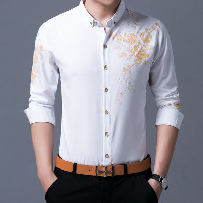 Rose flower shirt men's shirt