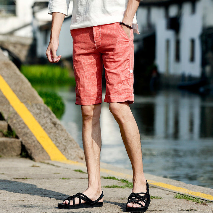 New linen shorts men