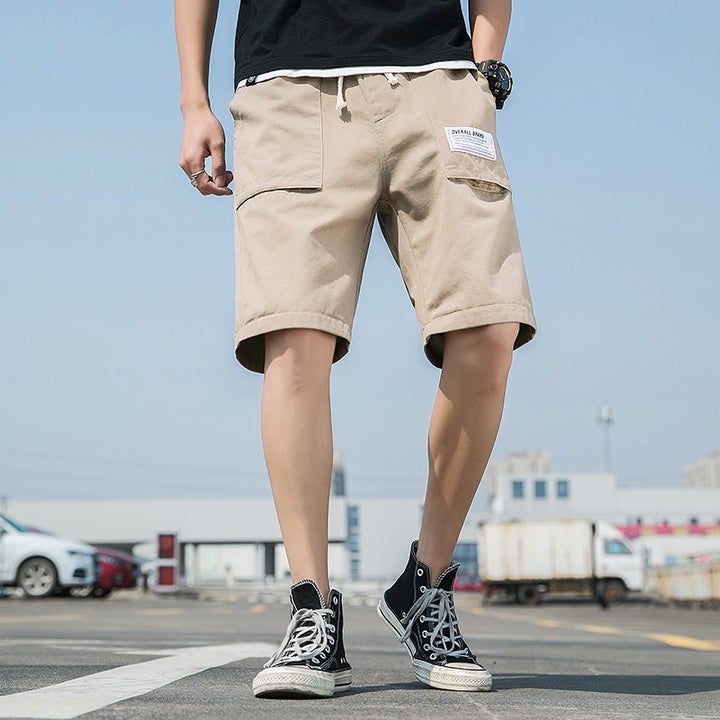 Washed Overalls Camouflage Shorts Men